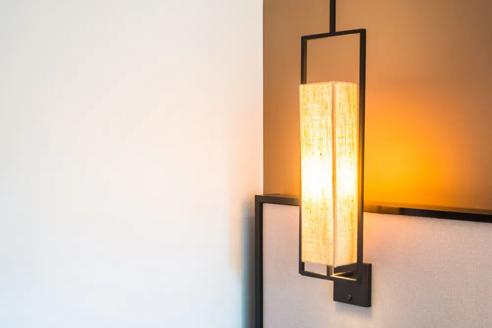 Warm wall sconce providing accent lighting