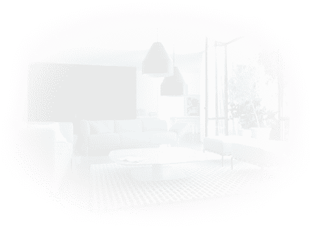 Modern living room featuring custom-built furniture, large windows allowing natural light, stylish pendant lighting, and indoor plants, showcasing the elegance and functionality of Ace Kustoms' home remodeling solutions.