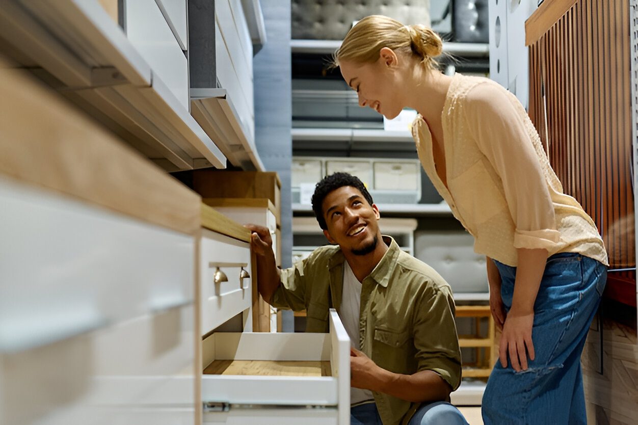 Custom kitchen cabinets with a clean, polished finish maintained through proper care and cleaning techniques