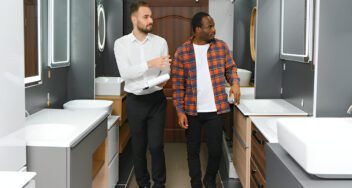 Custom bathroom vanity with modern cabinetry and elegant finishes by Ace Kustoms
