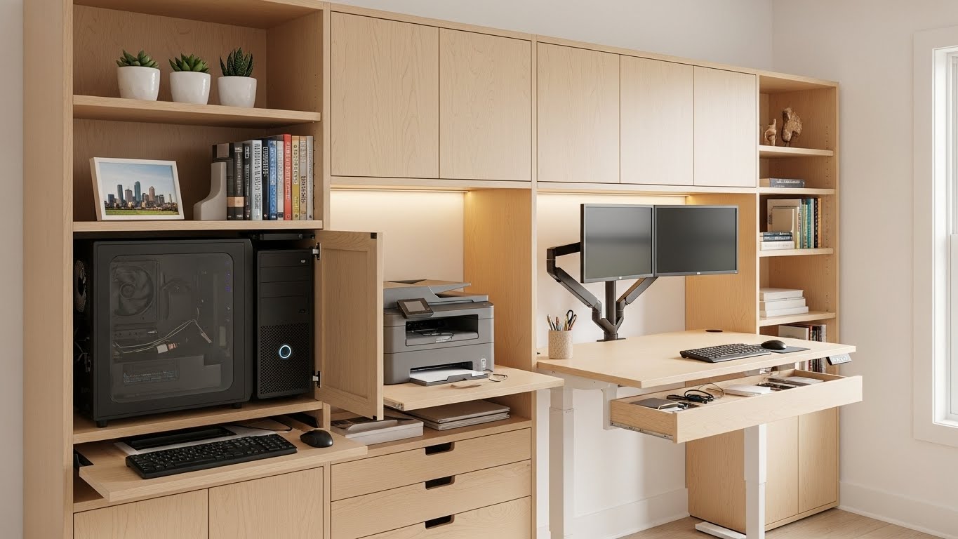 custom office storage ideas for Houston remote workers